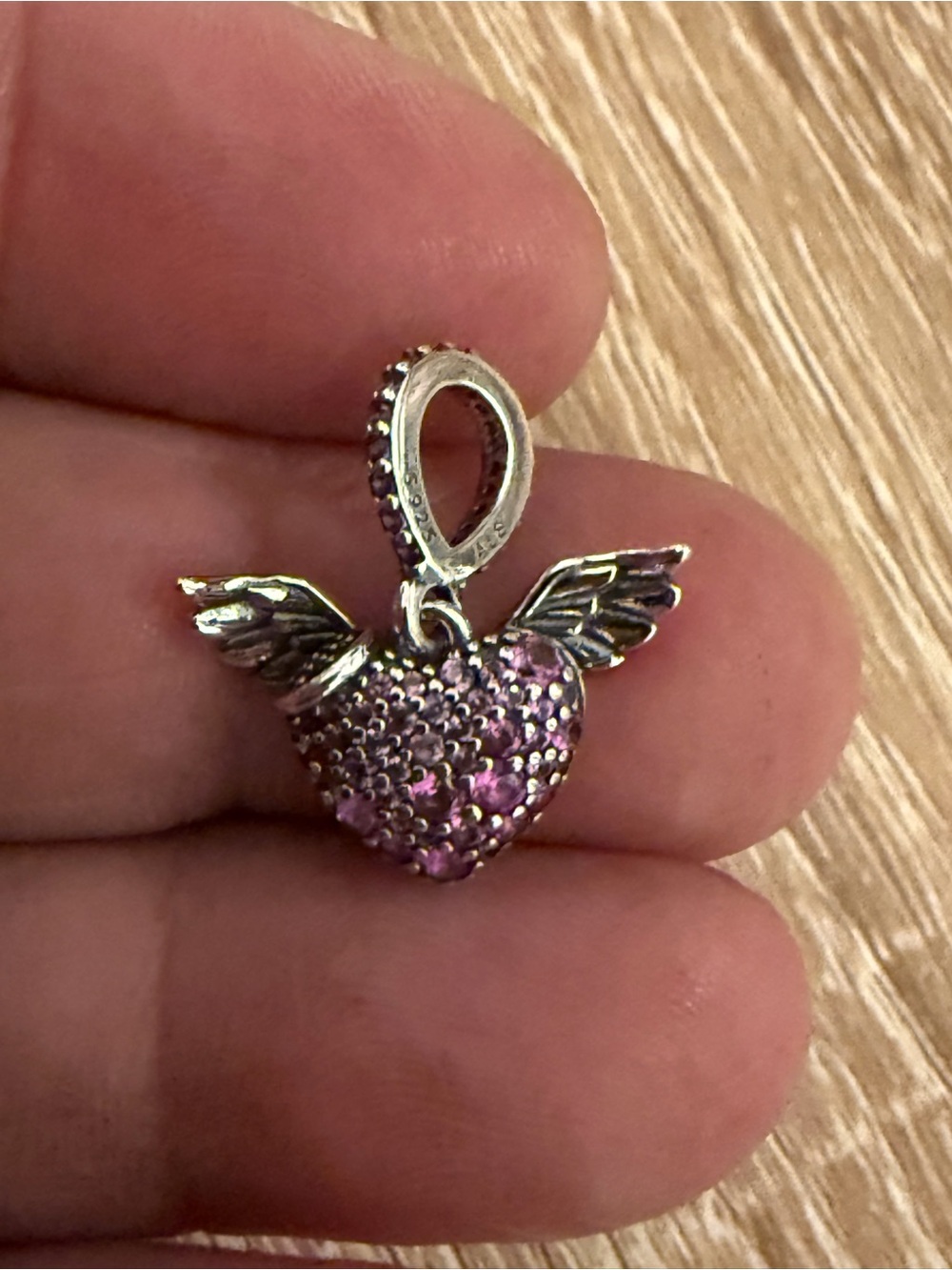 Pandora Silver Winged Heart Bird Toy Charm - Picture 7 of 7